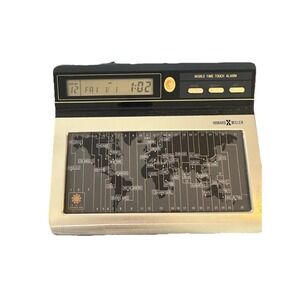 Howard Miller World Touch Alarm Time Clock MCM Model# 1054 Battery Operated WORK